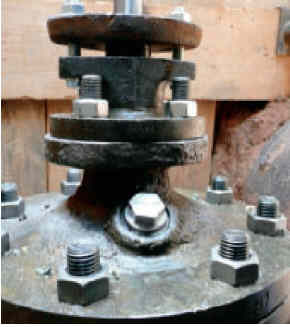 Oberteil eines VAG Elita-Schiebers, der zur Umrstung auf eine O-Ring-Spindelabdichtung vorgesehen ist.