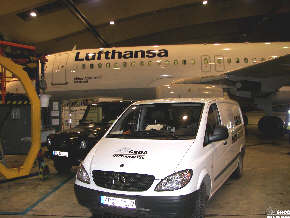 Selbst in der Flugzeugwartung wird das Gaswirbelverfahren der Firma Groß Netzanalyse eingesetzt.