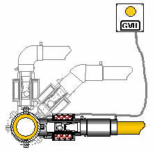 Auch beim MV ist die Einbaulage egal. Die Anschlußdose kennzeichnet die Hauseinführung.